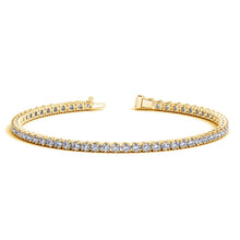 Load image into Gallery viewer, 14k Yellow Gold Round Diamond Tennis Bracelet (4 cttw)
