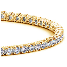 Load image into Gallery viewer, 14k Yellow Gold Round Diamond Tennis Bracelet (4 cttw)