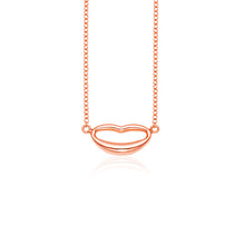 Load image into Gallery viewer, Rose Gold 14k Lips Necklace in Lobster Claw Lock