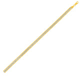 Two Tone Gold 10k Triple Strand Rope Chain Bracelet in Lobster Claw Lock