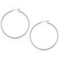 White Gold 14k 50 mm Polished Hoop Earrings in Snap Lock