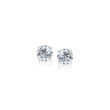 Load image into Gallery viewer, Sterling Silver 3mm Faceted White Cubic Zirconia Stud Earrings
