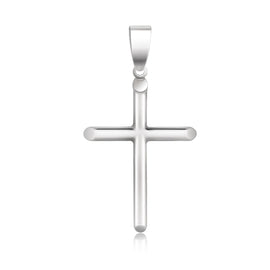 White Gold 14k Stunning Slim Cross with Tapered Ends Pendant