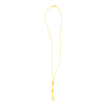Load image into Gallery viewer, Yellow Gold 14k Lariat Necklace with Polished Ovals in Lobster Claw Lock