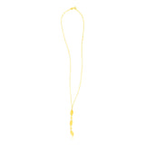 Yellow Gold 14k Lariat Necklace with Polished Ovals in Lobster Claw Lock