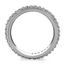 Load image into Gallery viewer, White Gold 14k Crafted Pave Set Round Cut Diamond Eternity Ring with Milgrained Edging