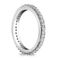 White Gold 14k Crafted Pave Set Round Cut Diamond Eternity Ring with Milgrained Edging
