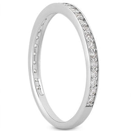 White Gold 14k Crafted Micro-pave Diamond Wedding Ring Band Set 3/4 Around