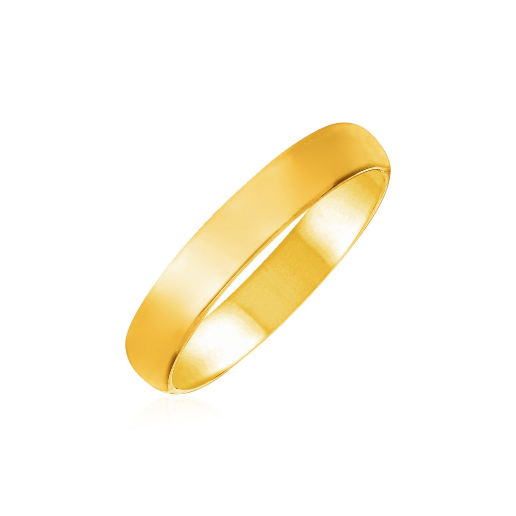 Yellow Gold 14k 4mm Elegant Comfort Fit Wedding Band