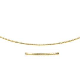 Yellow Gold 14k Necklace in a Round Omega Chain Style in Lobster Claw Lock