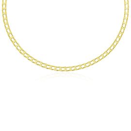 Yellow Gold 14k Classic Men's Necklace with Track Design Links
