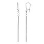 White Gold 14k Long Bar Diamond Cut Drop Earrings