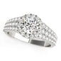 White Gold 14k Graduated Pave Set Shank Diamond Engagement Ring 1 5/8 cttw Ideal Any Ocassions