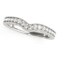 White Gold 14k Crafted Bead Border Curved Diamond Wedding Band 1/4 cttw