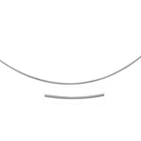 White Gold 14k Thin Motif Round Omega Necklace in Lobster Claw Lock