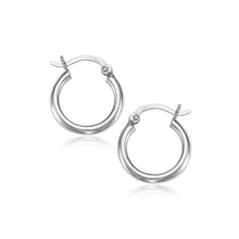 Load image into Gallery viewer, White Gold 10k 15 mm Polished Hoop Earrings in Snap Lock