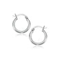 White Gold 10k 15 mm Polished Hoop Earrings in Snap Lock