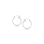 Polished Sterling Silver and Rhodium Plated Hoop Earrings (15mm)