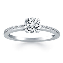 Load image into Gallery viewer, White Gold 14k Crafted Channel Set Cathedral Engagement Ring