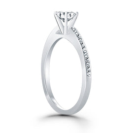 White Gold 14k Crafted Channel Set Cathedral Engagement Ring