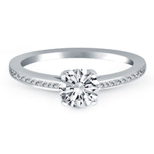 Load image into Gallery viewer, White Gold 14k Crafted Channel Set Cathedral Engagement Ring