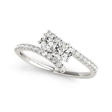 Load image into Gallery viewer, White Gold 14k Two Stone Bypass Elegant Diamond Ring