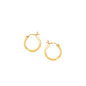 Yellow Gold 14k 15mm Slender Hoop Earring with Diamond-Cut Finish in Snap Lock
