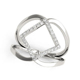 White Gold 14k Pave Set Interlaced Design Diamond Ring 1/5 cttw