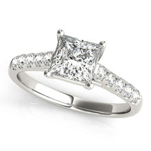 Load image into Gallery viewer, White Gold 14k Classic Trellis Set Princess Cut Diamond Engagement Ring 1 1/4 cttw