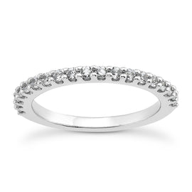 White Gold 14k Crafted Shared Prong Diamond Wedding Ring Band with U Settings