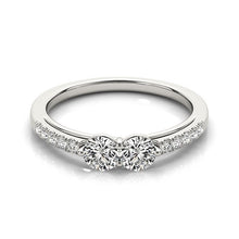 Load image into Gallery viewer, White Gold 14k Two Stone Round Elegant Diamond Ring 5/8 cttw