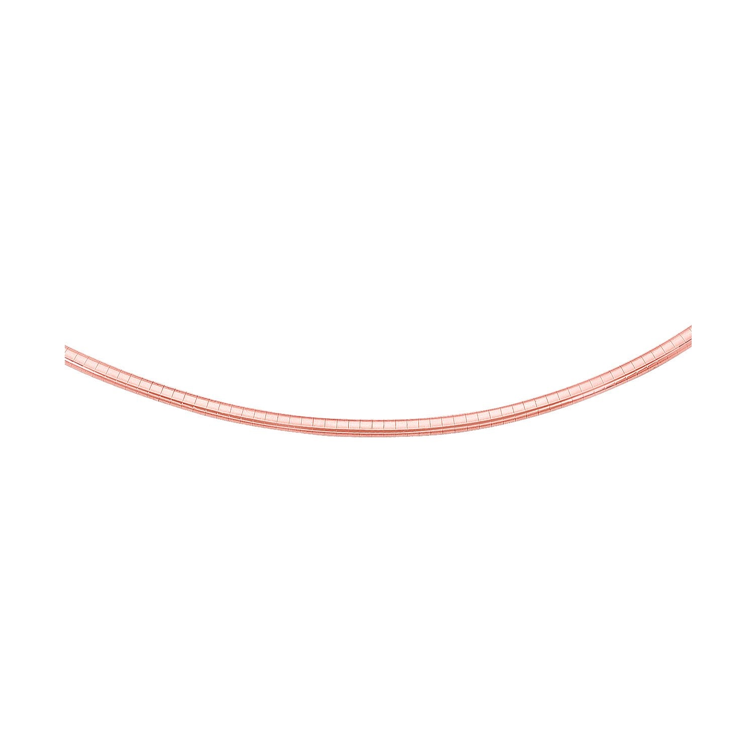 Rose Gold 14k 3 mm Chain in a Classic Omega Design & Box With Tongue Clasp