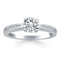White Gold 14k Classic Cathedral Engagement Ring with Pave Diamonds