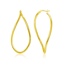Load image into Gallery viewer, Yellow Gold 14k Oval Twisted Hoop Earrings in Snap Lock