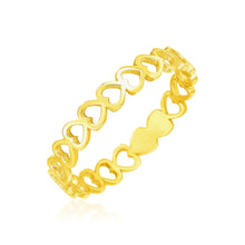 Load image into Gallery viewer, Yellow Gold 14k Elegant Polished Open Heart Motifs Rings