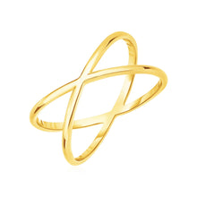 Load image into Gallery viewer, Yellow Gold 14k Modern Polished X Profile Fancy Ring