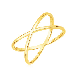 Yellow Gold 14k Modern Polished X Profile Fancy Ring