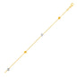 14k Two Tone Gold Bracelet with Polished Cubes