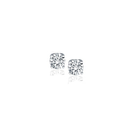 White Gold 14k Diamond Four Prong Stud Earrings 1-4 cttw in Push Back Backing
