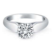 Load image into Gallery viewer, White Gold 14k Crafted Tapered Cathedral Solitaire Engagement Ring