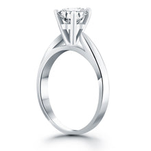 Load image into Gallery viewer, White Gold 14k Crafted Tapered Cathedral Solitaire Engagement Ring