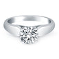 White Gold 14k Crafted Tapered Cathedral Solitaire Engagement Ring