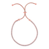 Sterling Silver Adjustable Tennis Style Bracelet with Cubic Zirconia in Draw String Clasp