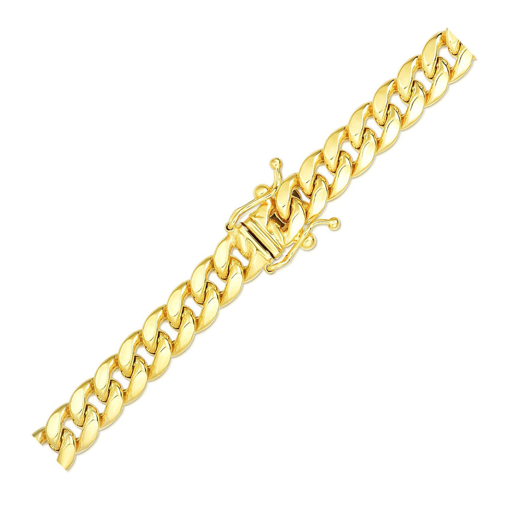 Yellow Gold 10k 6.15mm Semi Solid Miami Cuban Chain in Box With Tongue Clasp