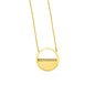 Yellow Gold 14k Circle Necklace with Diamonds & Claw Lock