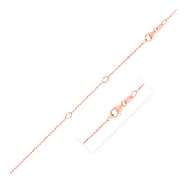 Rose Gold 14k 1.0mm Double Extendable Cable Chain in Lobster Closure