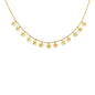 Yellow Gold 14k Necklace with Petite Polished Stars & Claw Lock