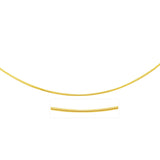 Yellow Gold 14k Thin Motif Round Omega Necklace in Lobster Claw Lock