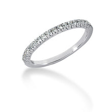Load image into Gallery viewer, White Gold 14k Crafted Engraved Fishtail V Pave Diamond Wedding Ring Band