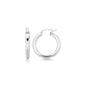 Sterling Silver Rhodium Plated Thick Style Polished Hoop Earrings (25mm)